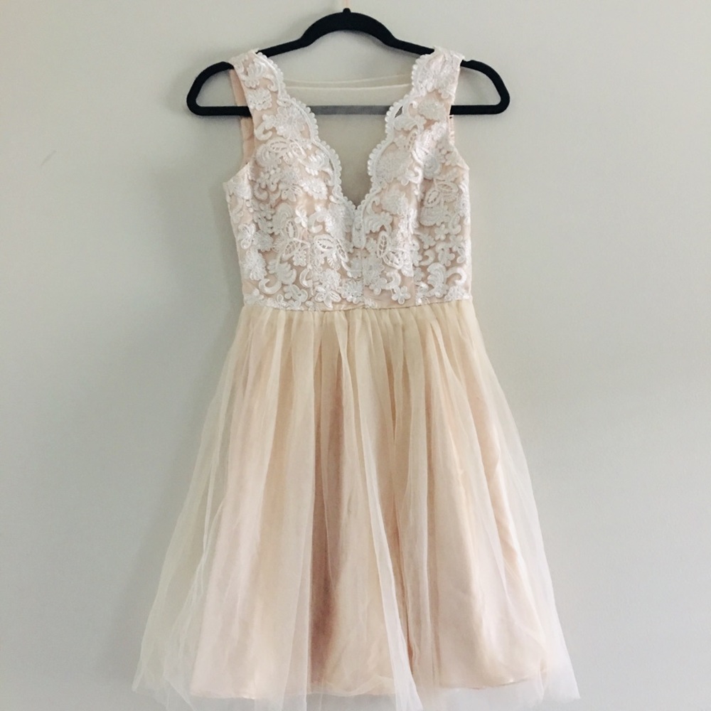 LULUS LACE SKATER DRESS